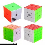 HJXD Cyclone Boys Magic Cube Set 4 Pack 2x2x2 3x3x3 4x4x4 5x5x5 Stickerless Speed Cube True Color  B01NCSIBU3